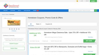 
                            8. Hometown Coupons, Promo code, Offers & Deals - February 2019