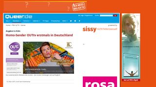 
                            8. Homo-Sender OUTtv erstmals in Deutschland - queer.de