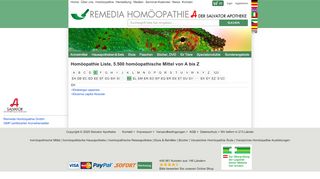 
                            6. Homöopathie Liste, 5.500 homöopathische Mittel von A bis ... - Remedia