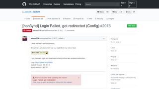 
                            6. [hon3yhd] Login Failed, got redirected (Config) · Issue #2076 ...