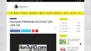 
                            7. Hon3yHD PREMIUM ACCOUNT [30-JAN-16] - Free Premium