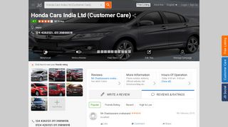 
                            6. Honda Cars India Ltd (Customer Care) - Justdial