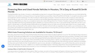 
                            13. Honda Financing | Car Loans Houston, TX | Russell & Smith Honda