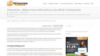 
                            8. Honest Review – Reasons Choose HostForLIFE.eu as Your ASP ...