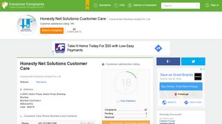 
                            5. Honesty Net Solutions Customer Care, Complaints and Reviews