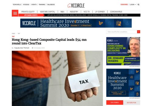 
                            13. Hong Kong-based Composite Capital leads $54 mn round into ClearTax