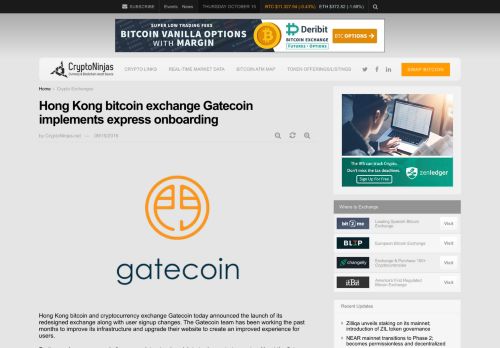 
                            13. Hong Kong bitcoin exchange Gatecoin implements express ...