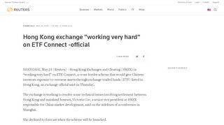 
                            12. Hong Kong exchange working very hard on ETF Connect -official ...