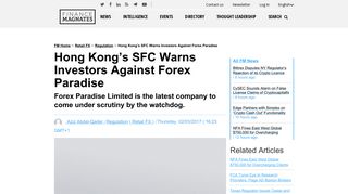 
                            3. Hong Kong's SFC Warns Investors Against Forex Paradise | ...