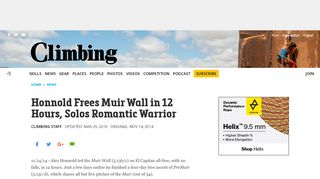 
                            8. Honnold Frees Muir Wall in 12 Hours, Solos Romantic Warrior ...