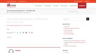 
                            12. Honor and Memorial Sign Request Form - 2018 Phoenix WLM - MADD
