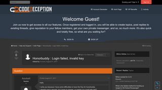 
                            12. Honorbuddy : Login failed, invalid key - Auth Page - CodeDeception