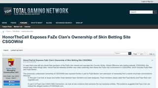 
                            8. HonorTheCall Exposes FaZe Clan's Ownership of Skin Betting Site ...