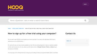 
                            7. HOOQ Digital Pte Ltd | How to sign up for a free trial using yo...