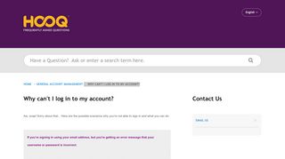 
                            2. HOOQ Digital Pte Ltd | Why can't I log in to my account?
