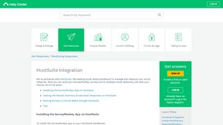 
                            8. HootSuite Integration - SurveyMonkey Help Center