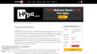 
                            11. Hopa Casino Bonus + Free Spins for Canada - Gambling.com