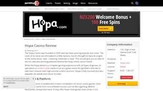 
                            11. Hopa Casino Bonus + Free Spins for New Zealand - Gambling.com