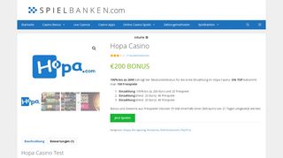 
                            13. Hopa Casino Erfahrungen, Test & Bonus 2019 | 200€ + 100 Freispiele