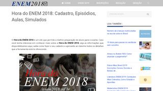 
                            11. HORA DO ENEM 2018 → Cadastro, Episódios, Aulas, Simulados