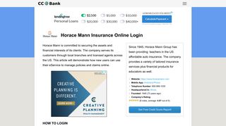 
                            10. Horace Mann Insurance Online Login - CC Bank
