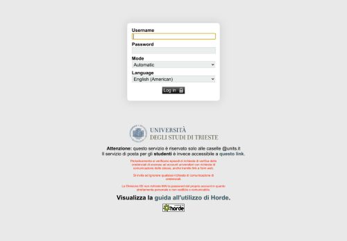 
                            9. Horde :: Log in - Università degli studi di Trieste