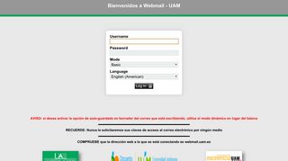 
                            1. Horde :: Log in - Webmail UAM
