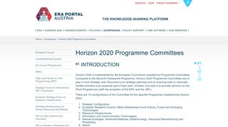 
                            9. Horizon 2020 Programme Committees - ERA Portal Austria