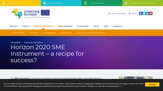 
                            12. Horizon 2020 SME Instrument – a recipe for success? | Interreg Europe