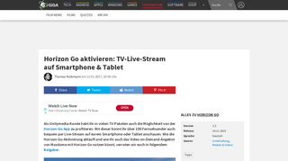 
                            8. Horizon Go aktivieren: TV-Live-Stream auf Smartphone & Tablet – GIGA