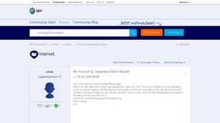 
                            6. Horizon & Separater Wlan-Router – Seite 2 - UPC Community