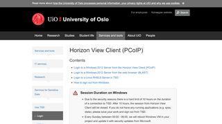 
                            12. Horizon View Client (PCoIP) - University of Oslo