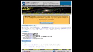 
                            9. HORIZONS Web-Interface - JPL Solar System Dynamics - NASA