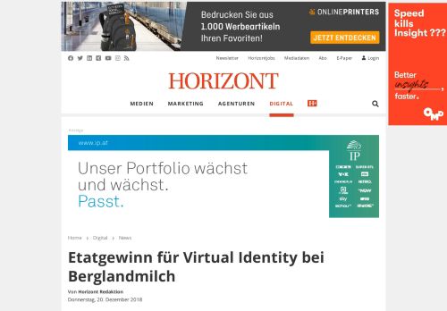 
                            7. HORIZONT: Etatgewinn für Virtual Identity bei Berglandmilch