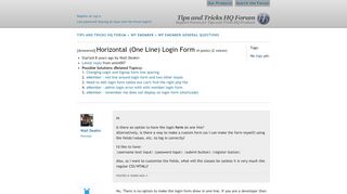 
                            1. Horizontal (One Line) Login Form « Tips and Tricks HQ Forum