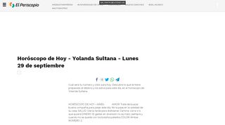 
                            9. Horóscopo de Hoy - Yolanda Sultana - Lunes 29 de septiembre - El ...