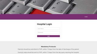 
                            1. Hospitals Login - FHPL