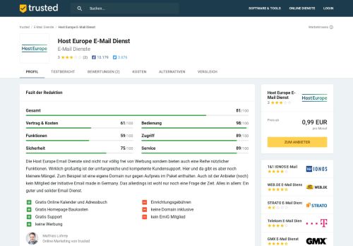 
                            9. Host Europe E-Mail Dienst im Test - trusted