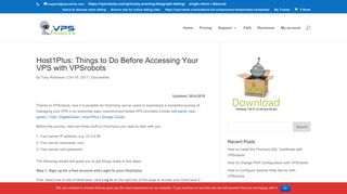 
                            4. Host1Plus: Things to Do Before Accessing Your VPS with VPSrobots ...