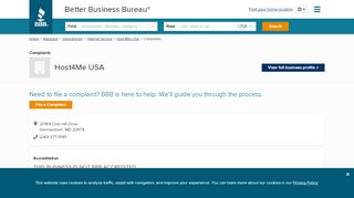 
                            12. Host4Me USA | Complaints | Better Business Bureau® Profile