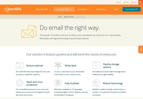 
                            4. Hosted Email - OpenSRS