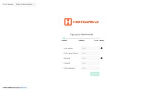 
                            10. Hostelworld Signup Page - Partnerize