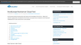 
                            8. HostEurope Rootserver Cloud im Test - Was kann der Cloud Server?