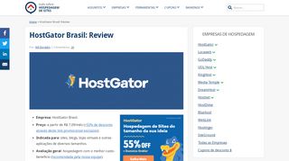 
                            2. HostGator Brasil: Review por Tudo Sobre Hospedagem de Sites