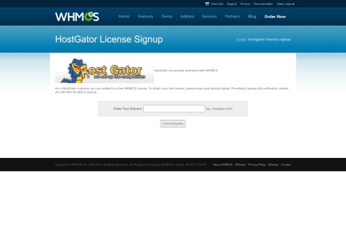 
                            5. HostGator License Signup - WHMCS