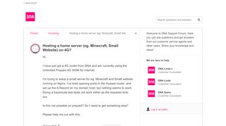 
                            4. Hosting a home server (eg. Minecraft, Small Website) on 4G? - DNA
