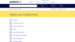 
                            4. Hosting: Anleitungen zum Kundenmenü bei jweiland.net