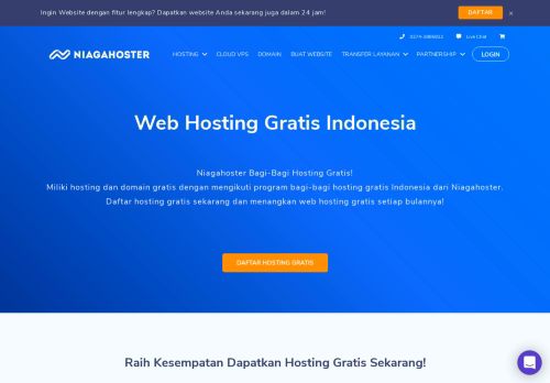 
                            9. Hosting Gratis Indonesia | Gratis Domain dan SSL - Niagahoster