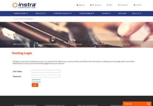 
                            12. Hosting Login - Hosting - Instra Corporation