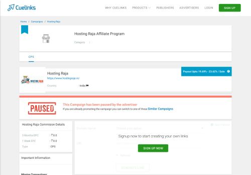 
                            8. Hosting Raja Affiliate Program - Cuelinks